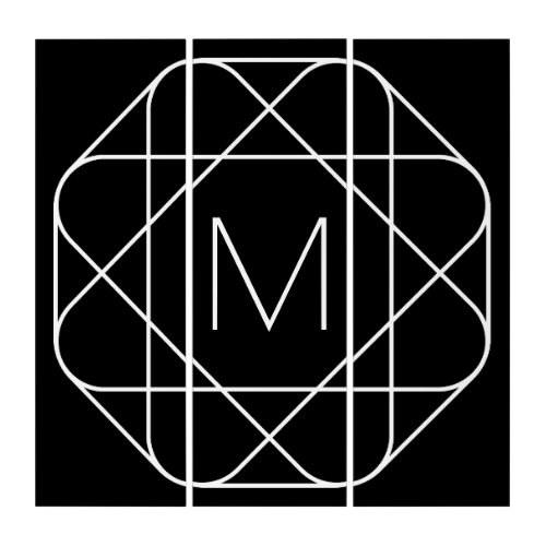 Black  White Geometric Monogram Triptych