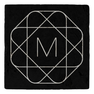 Black & White Geometric Monogram Trivet