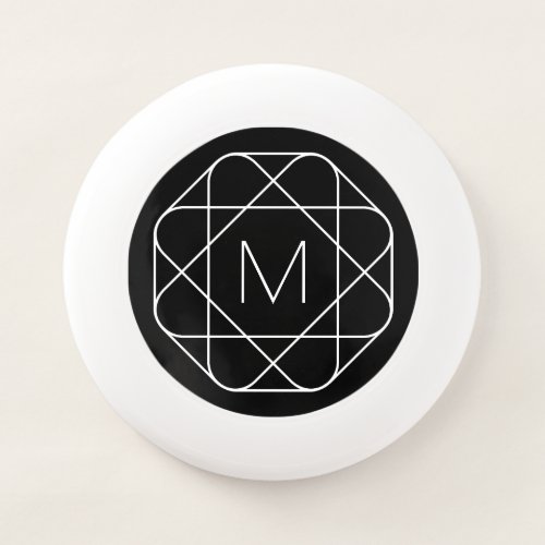 Black  White Geometric Monogram Wham_O Frisbee