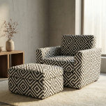 Black White Geometric Op Art Diamond Stripes Mod Fabric