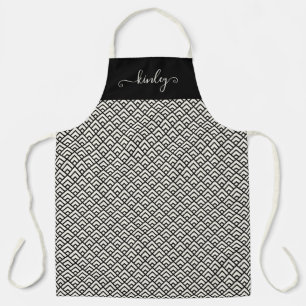 Black & White Geometric Pattern Apron