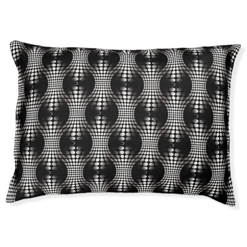 Black  White Geometric Pattern Dog Bed