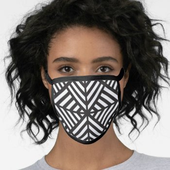 Black & White Geometric Pattern Face Mask by JLBIMAGES at Zazzle