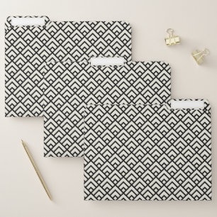 Black & White Geometric Pattern File Folder