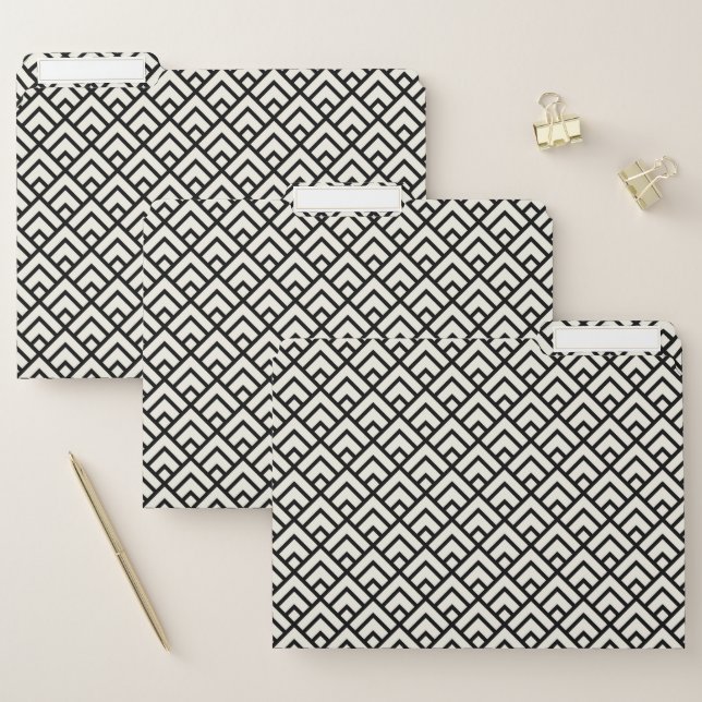 Black & White Geometric Pattern File Folder (Set)