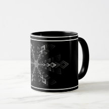 Black White Geometric Pattern Mug