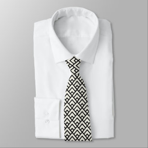 Black & White Geometric Pattern Neck Tie