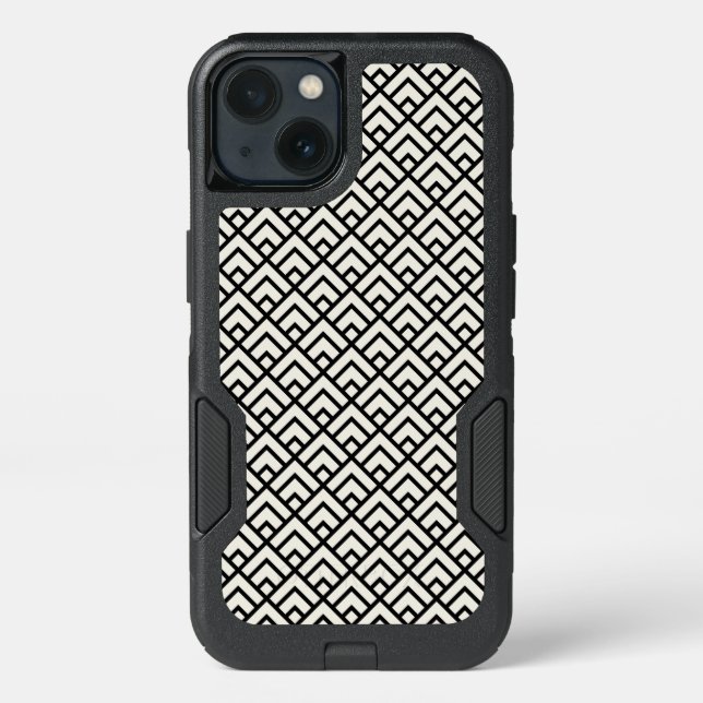 Black & White Geometric Pattern Otterbox iPhone Case (Back)