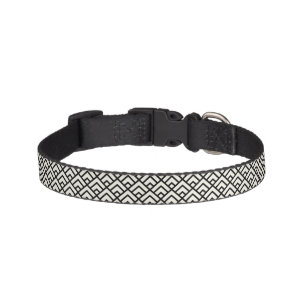 Black & White Geometric Pattern Pet Collar