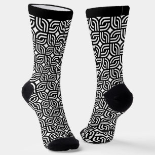 Black White Geometric Pattern Socks