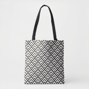 Black & White Geometric Pattern Tote Bag
