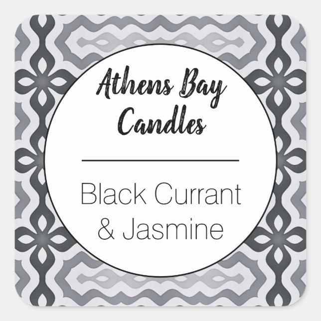 Black & White Geometric Product Label (Front)