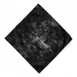 Black white geometric sparkly universe abstract bandana