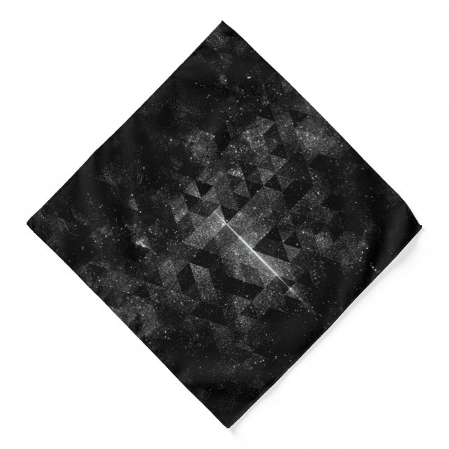 Black white geometric sparkly universe abstract bandana (Front)
