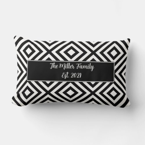 Black  White Geometric Throw Pillow Decoration Lumbar Pillow