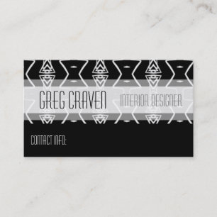 Black & White Geometric Triangles Business Card