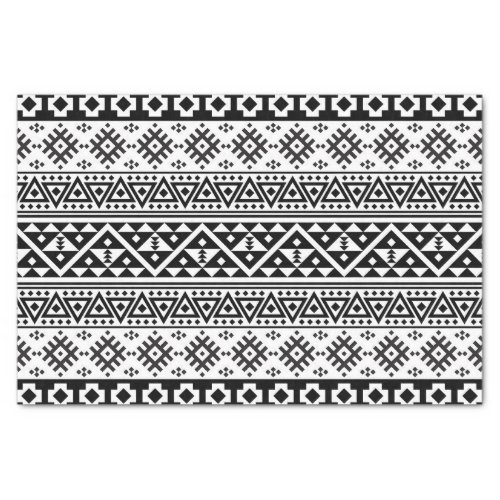 Black White Geometric Tribal Pattern Aztec Boho Tissue Paper