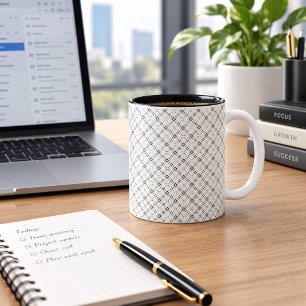 Black & White Geometric Two-Tone Coffee Mug