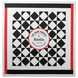 Black&White Geometrics Challah Dough Cover Cloth Napkin