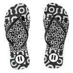 Black White Geometry Pair of Flip Flops