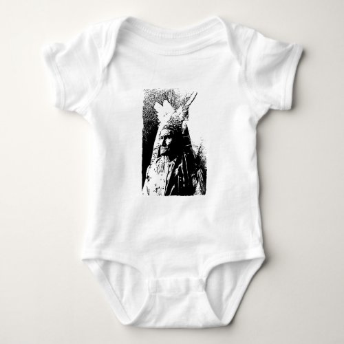 Black  White Geronimo Baby Bodysuit