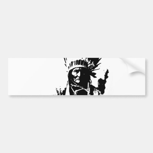 Black  White Geronimo Bumper Sticker