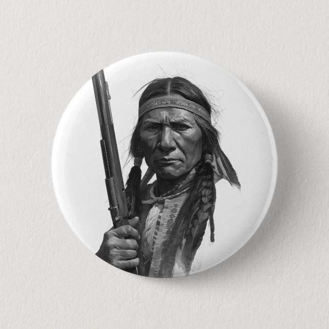 Black & White Geronimo Button (Front)