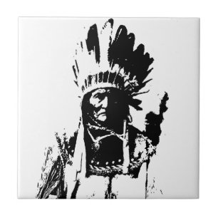 Black & White Geronimo Ceramic Tile