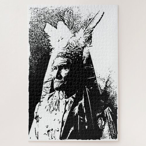 Black  White Geronimo Jigsaw Puzzle