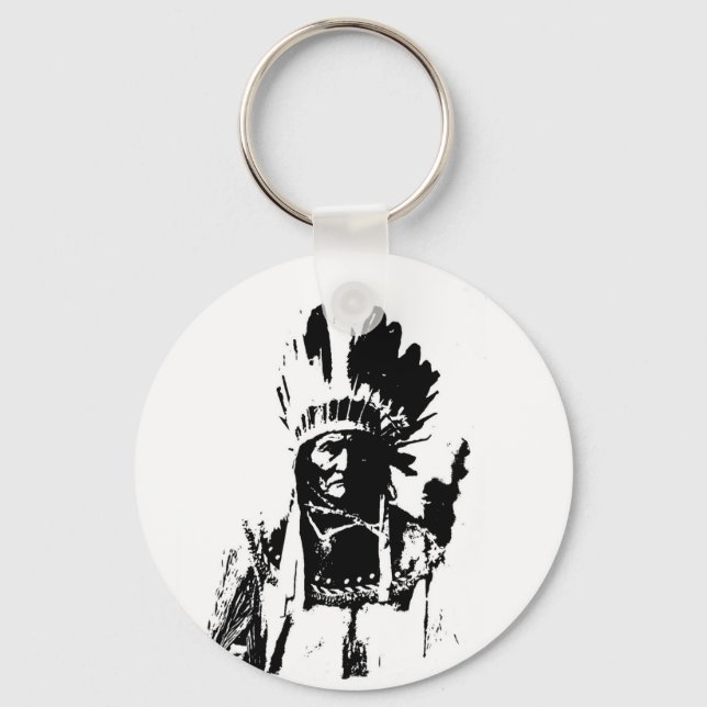 Black & White Geronimo Keychain (Front)