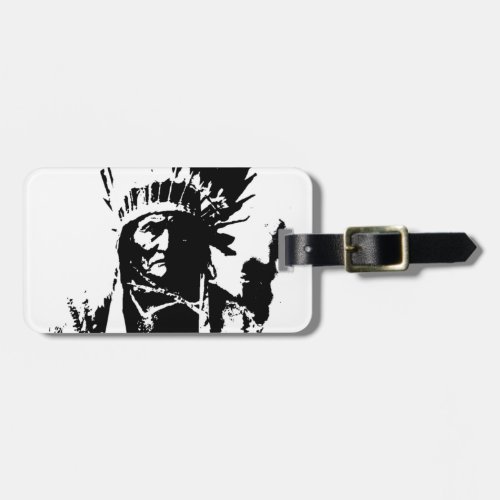 Black  White Geronimo Luggage Tag