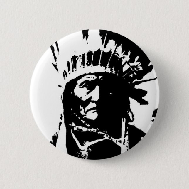 Black & White Geronimo Pinback Button (Front)