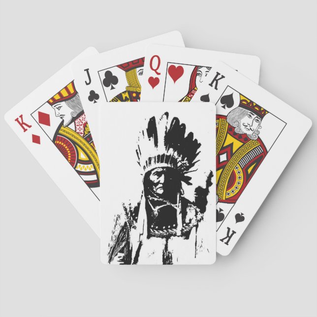 Black & White Geronimo Poker Cards (Back)