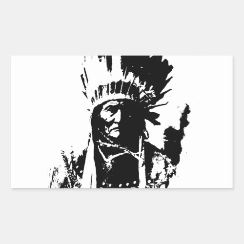 Black  White Geronimo Rectangular Sticker