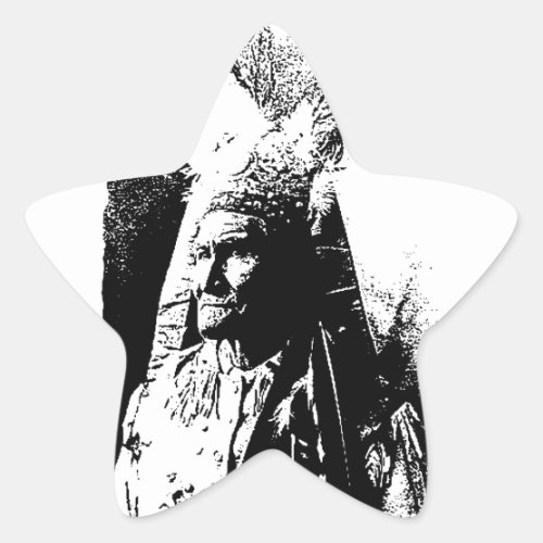 Black  White Geronimo Star Sticker