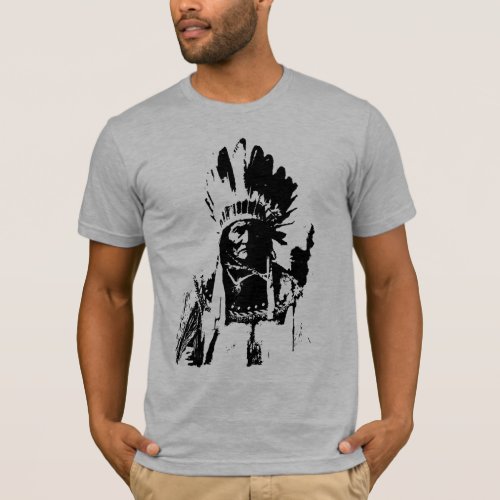 Black  White Geronimo  T_Shirt