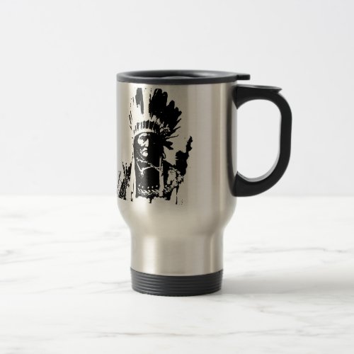 Black  White Geronimo Travel Mug