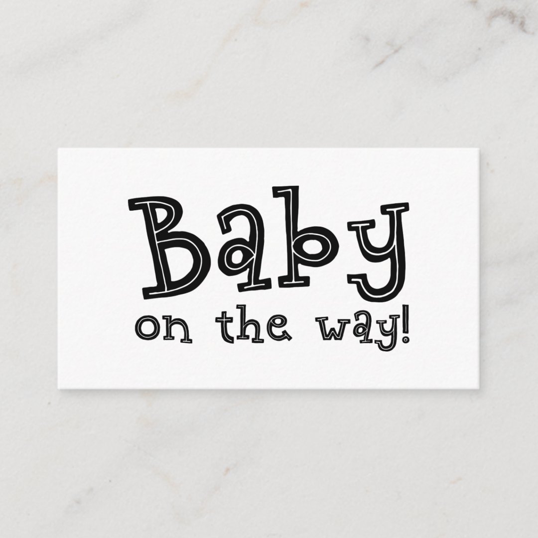 Black & White Gift Registry Card, Baby on the Way! Enclosure Card | Zazzle