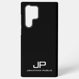 Black & White Gifts Elegant Modern Monogram Best Samsung Galaxy S22 Ultra Case