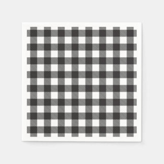 black white Gingham Buffalo Plaid Farmhouse Napkins