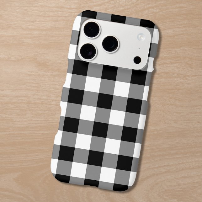 Black White Gingham Check Pattern Case-Mate iPhone Case (Black White Gingham Check Pattern Case-Mate iPhone Case in situ)