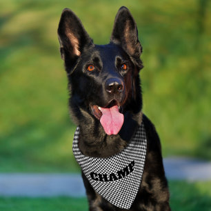 Black White Gingham Checks Design Pet Bandana Collar