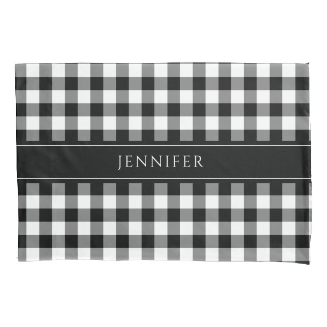 Black & White Gingham  Farmhouse Pattern Name  Pil Pillow Case (Front)