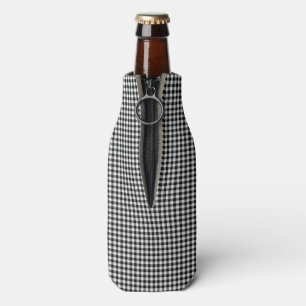 Black-White Gingham-INSULATED BOTTLE COOLER