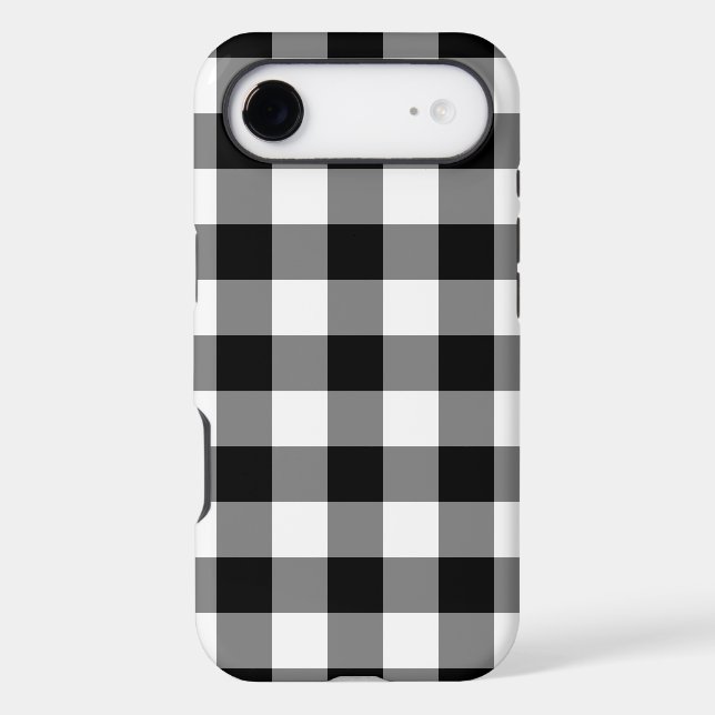 Black White Gingham Pattern Case-Mate iPhone Case (Back)