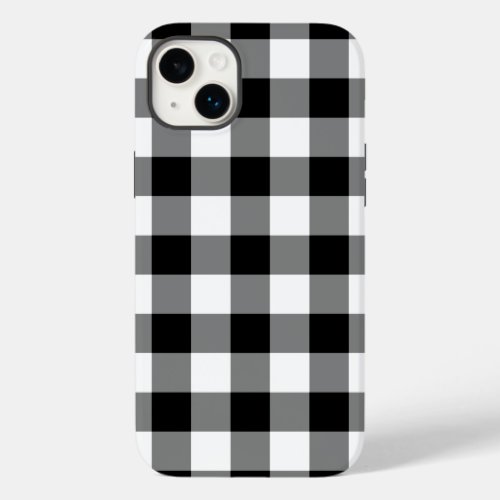 Black  White Gingham Pattern Case_Mate iPhone 14 Plus Case
