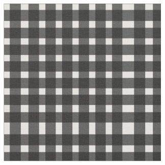 Black White Gingham Pattern Fabric