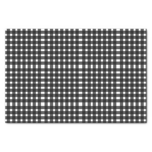 Black White Gingham Pattern Tissue Paper
