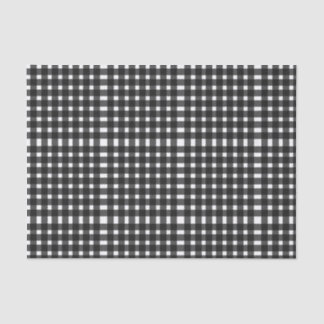 Black White Gingham Pattern Tissue Paper
