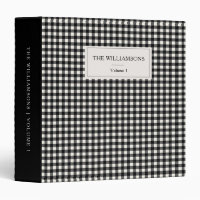 Black White Gingham Personalized Family Photo
